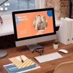 simple workspace at home