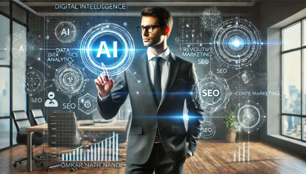 human is interacting with AI to revolutionize digital marketing